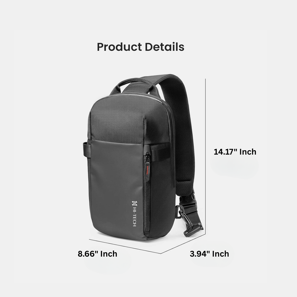 Hi-Tech Urban Crossbody Sling Bag - 5L (11 Inch) - Black