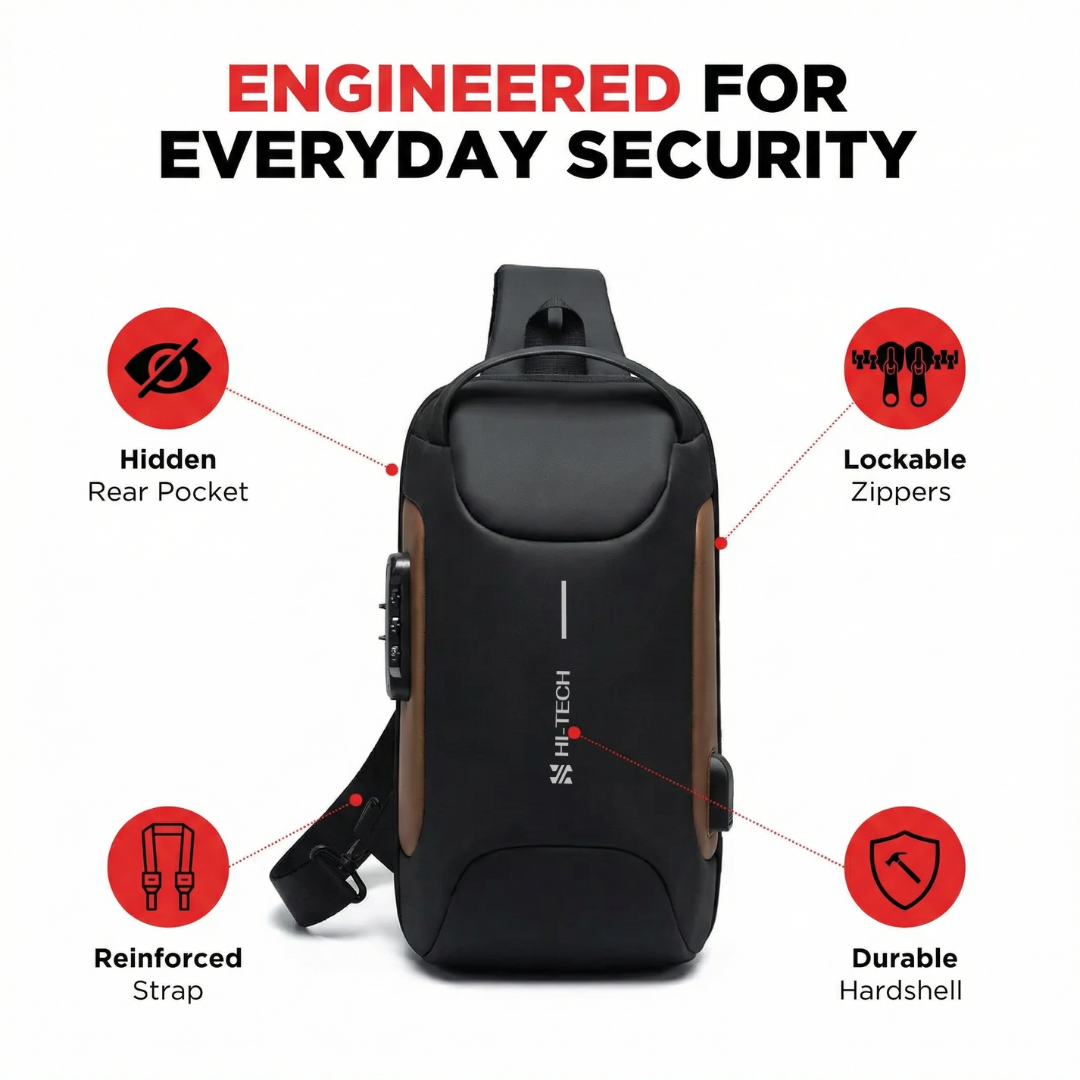 Hi-Tech Anti Theft Crossbody Bag