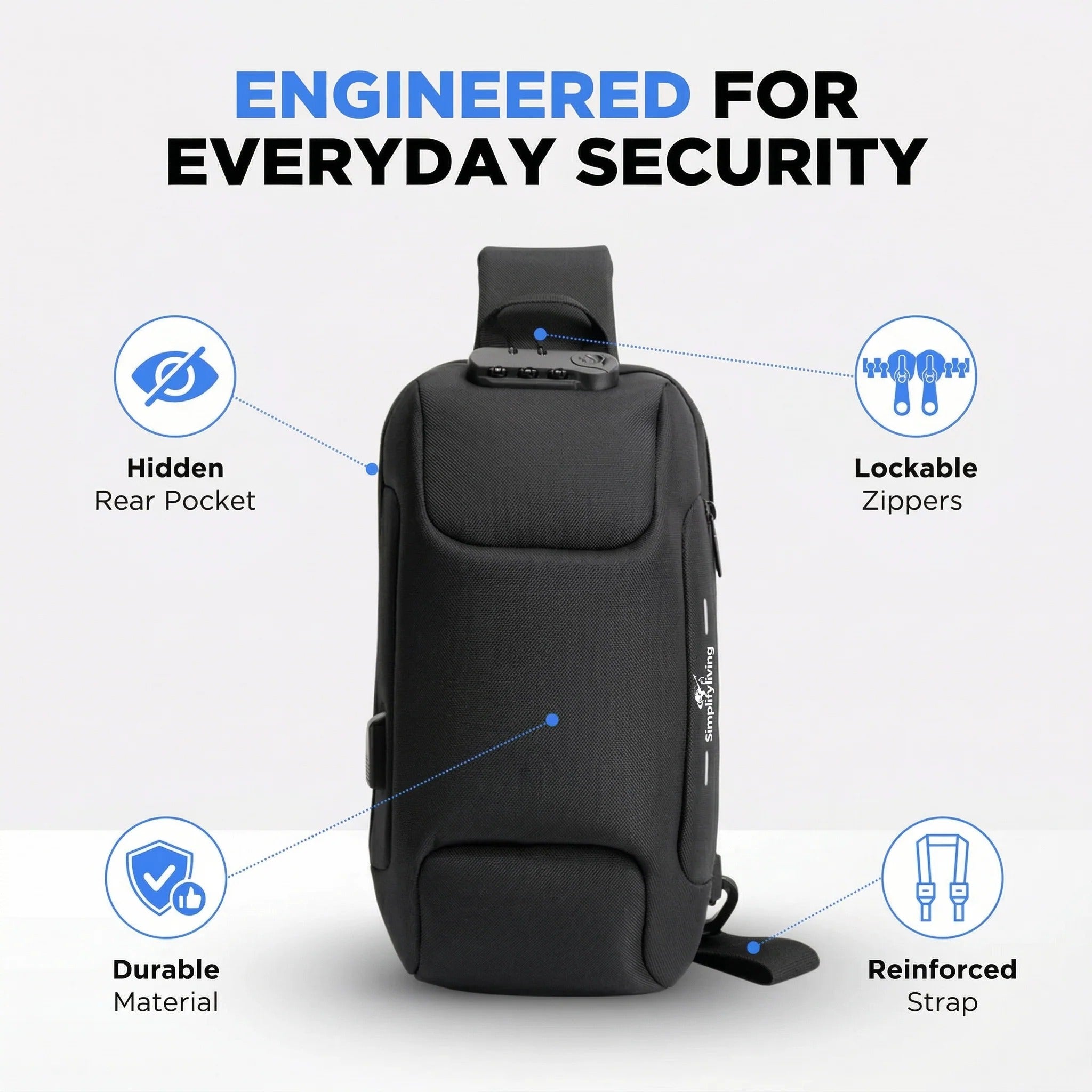 Hi-Tech Anti-Theft Crossbody Charging Bag