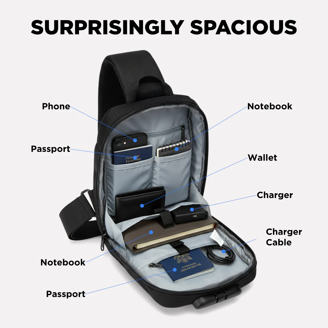 Hi-Tech Anti-Theft Crossbody Charging Bag